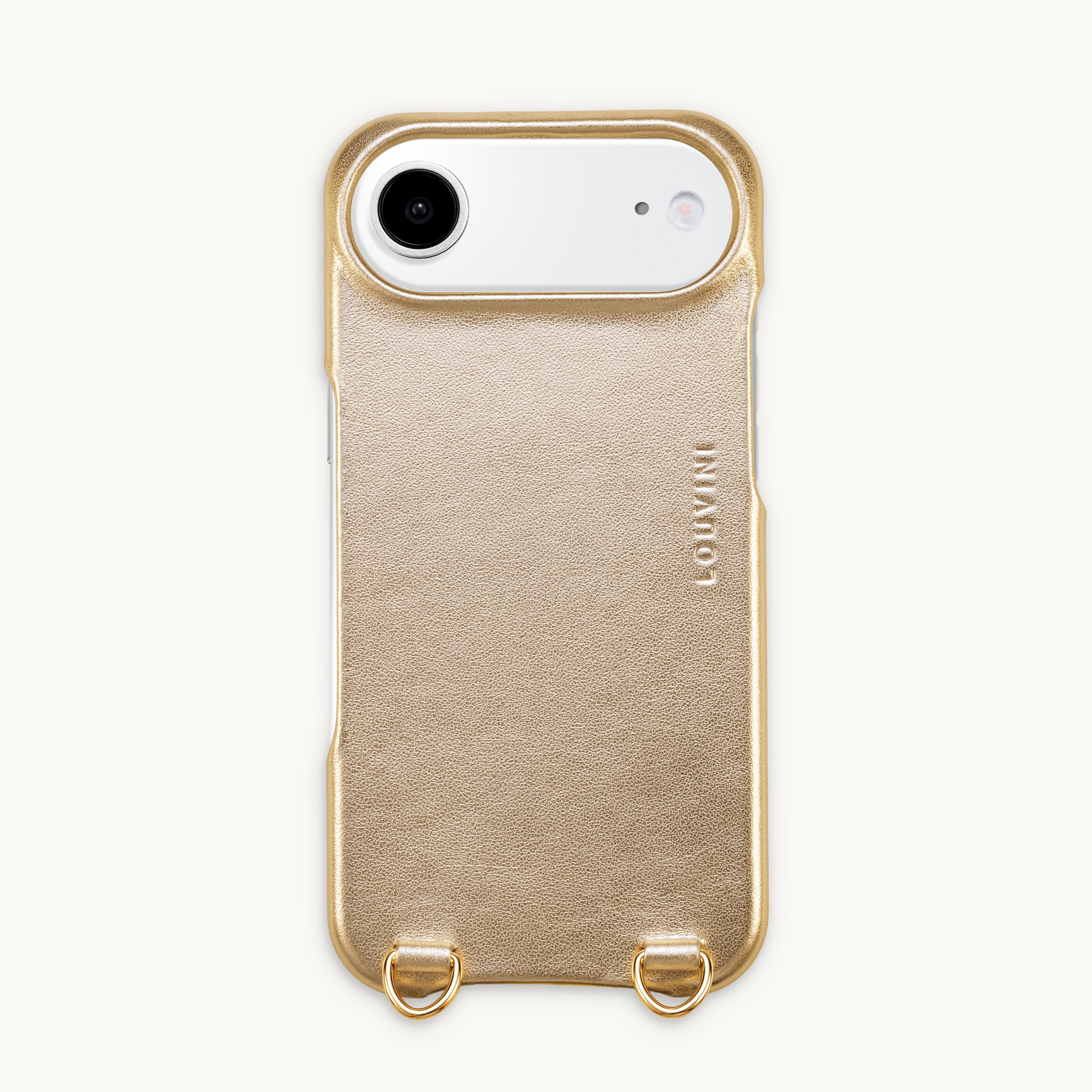 Leather iPhone case with loops and  Magsafe MAX - METALLIC GOLD