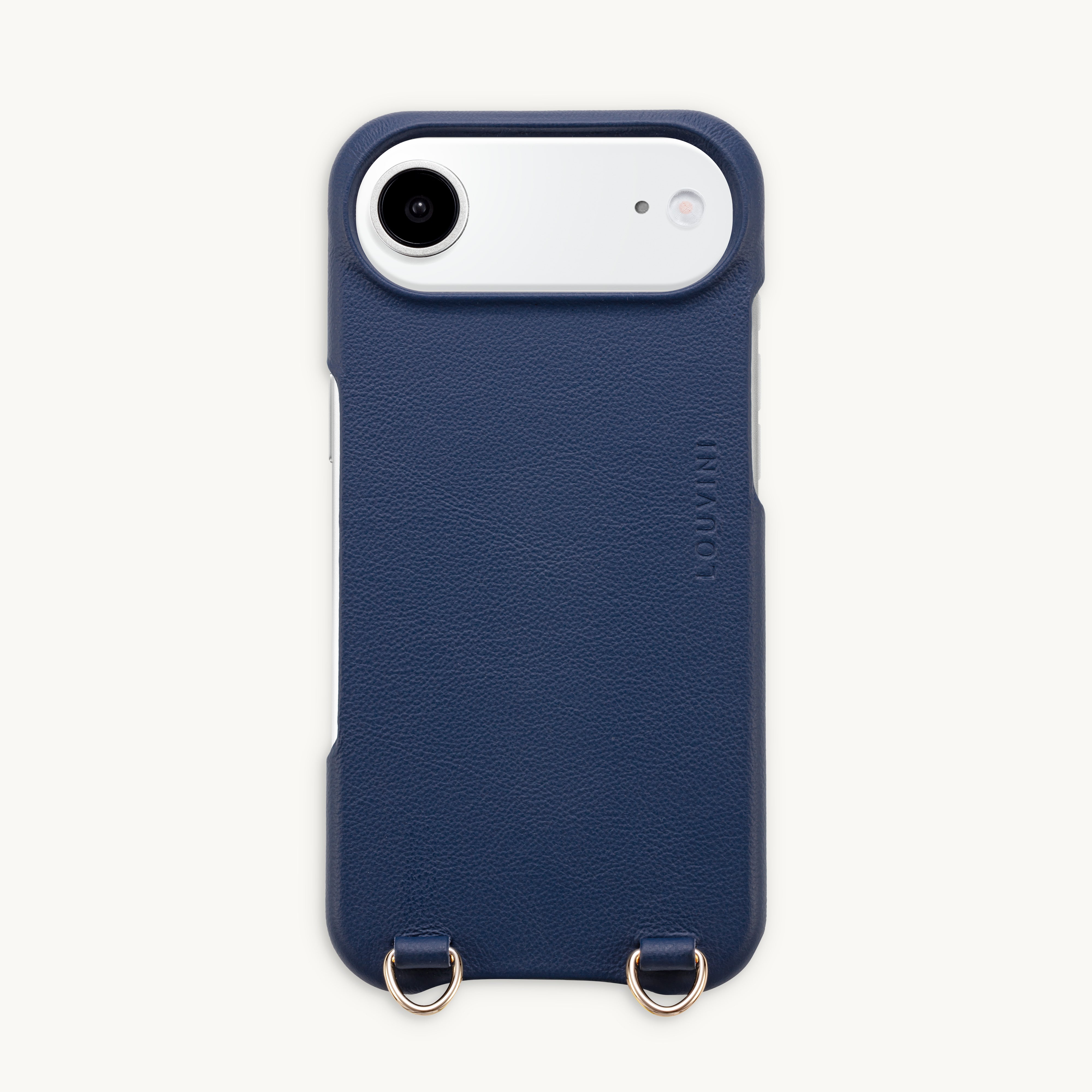 Leather iPhone Case with Loops and MagSafe MAX - NAVY 