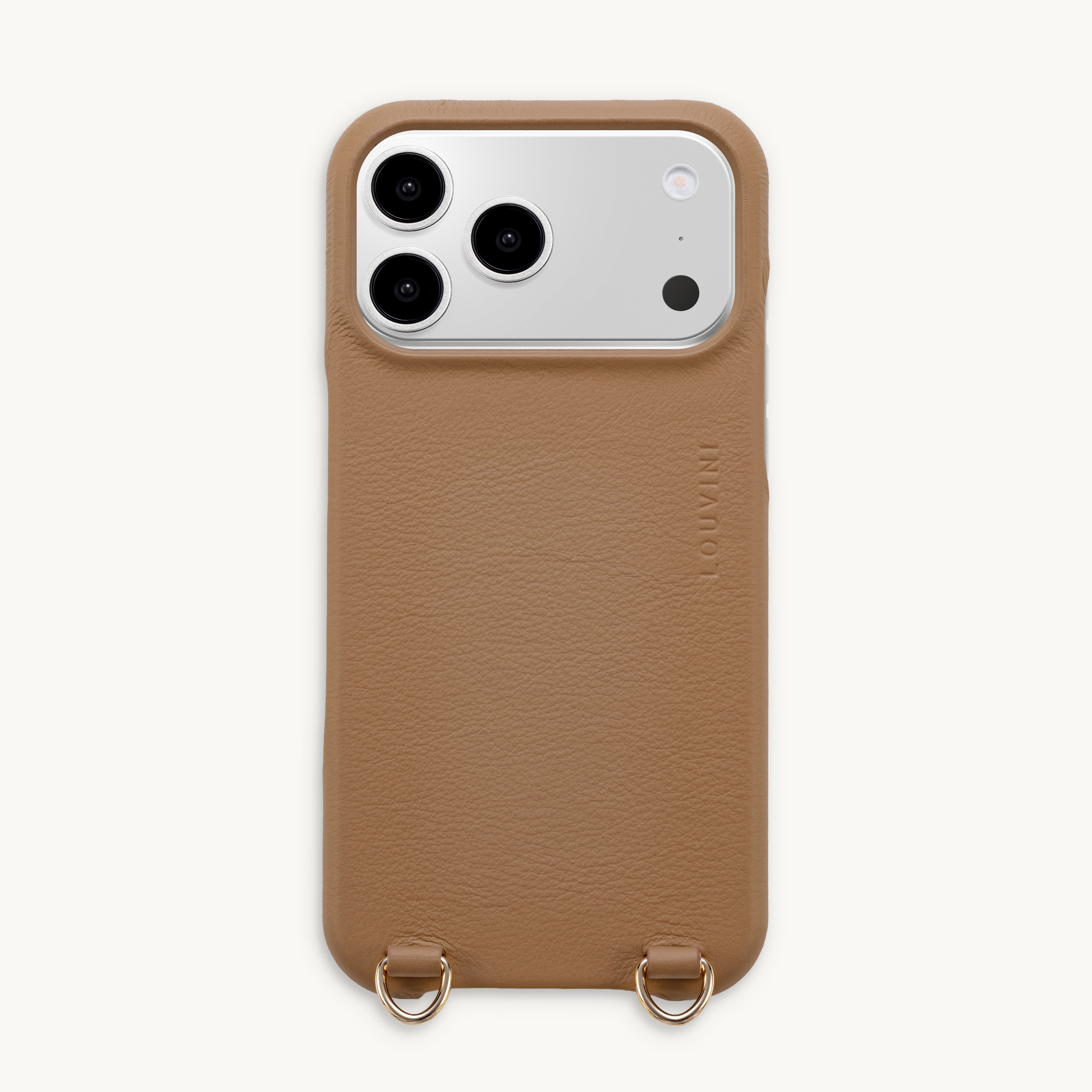 Leather iPhone Case with Loops and MagSafe MAX - CAMEL 