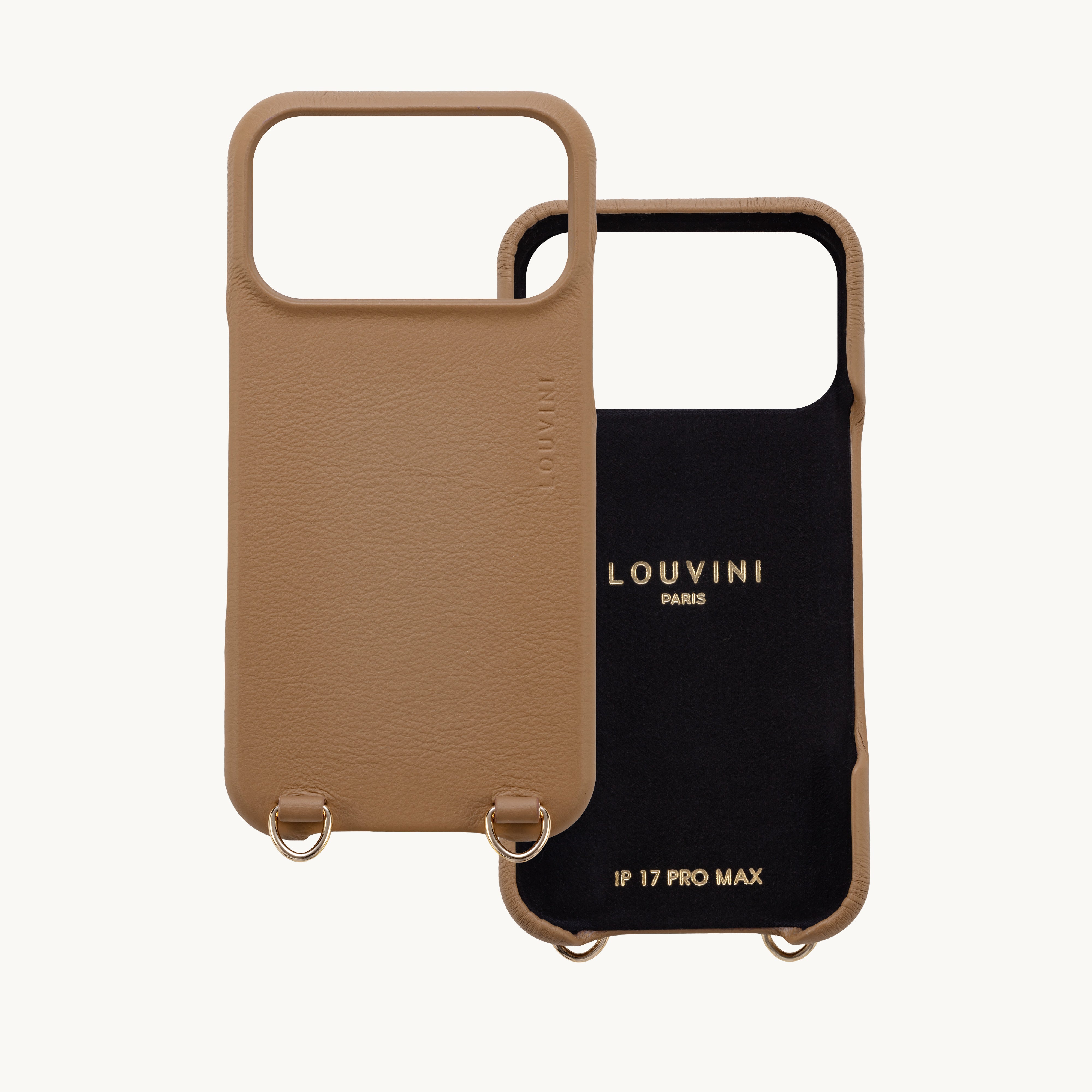 Leather iPhone Case with Loops and MagSafe MAX - CAMEL 