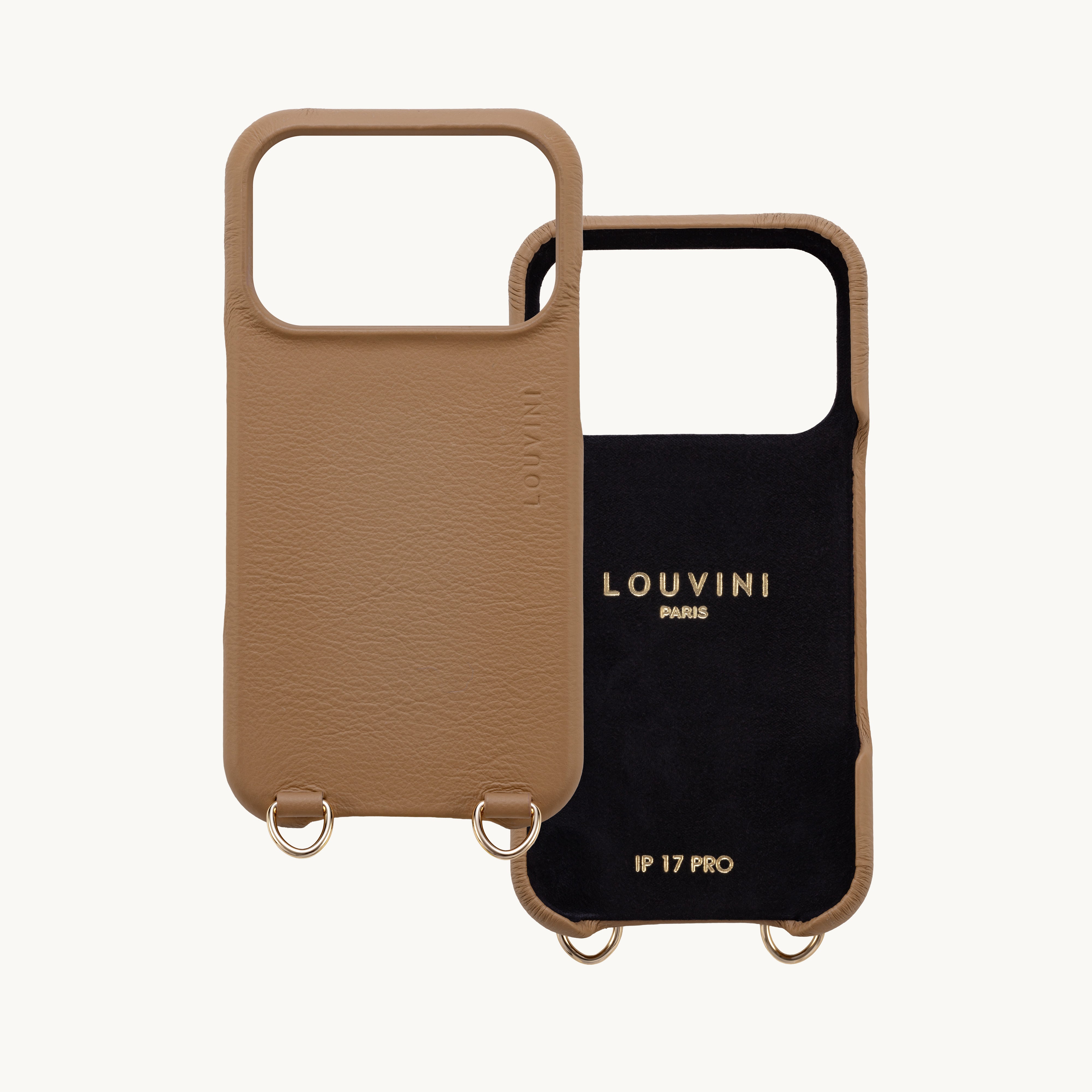 Leather iPhone Case with Loops and MagSafe MAX - CAMEL 