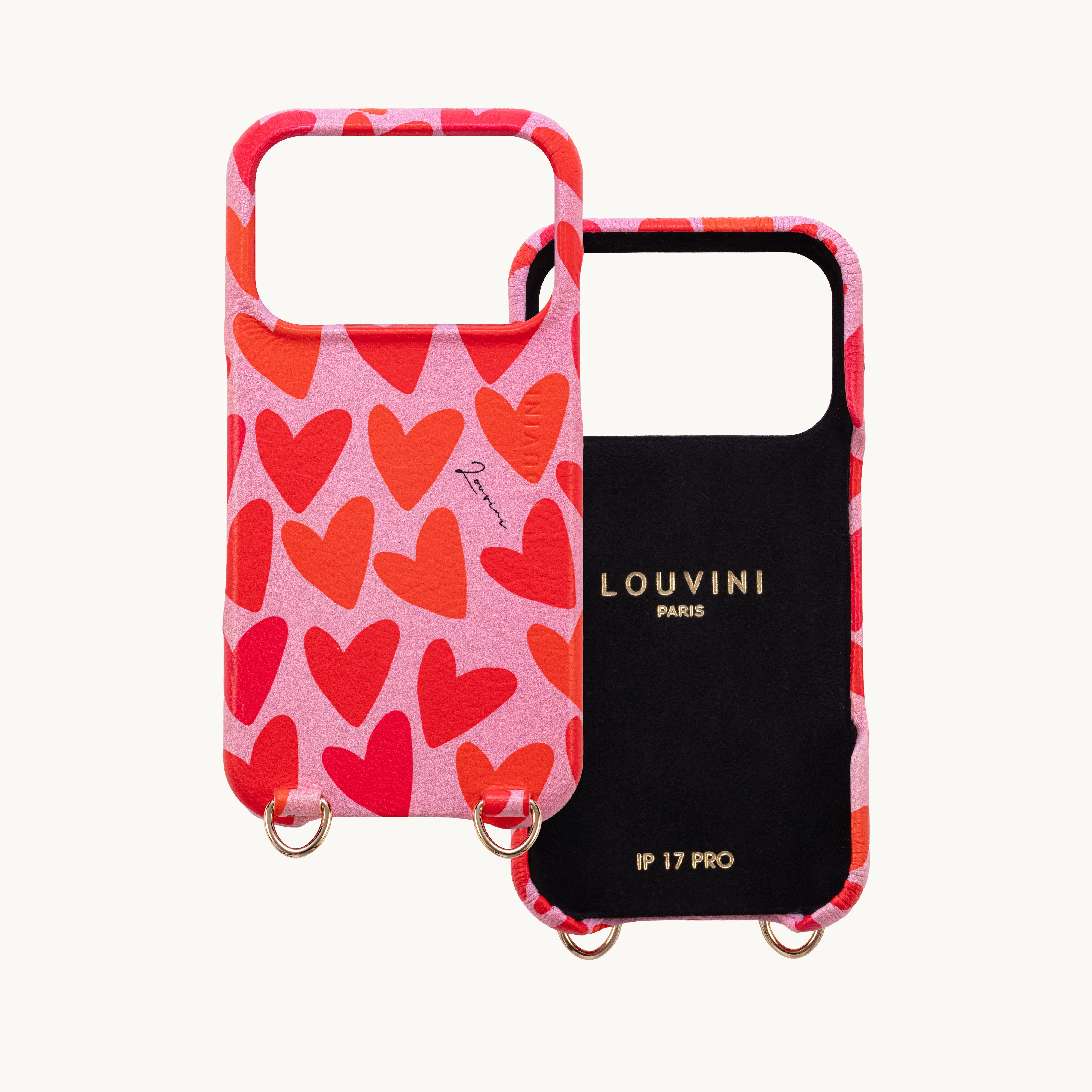 MAX iPhone Leather Case with loops - Hearts