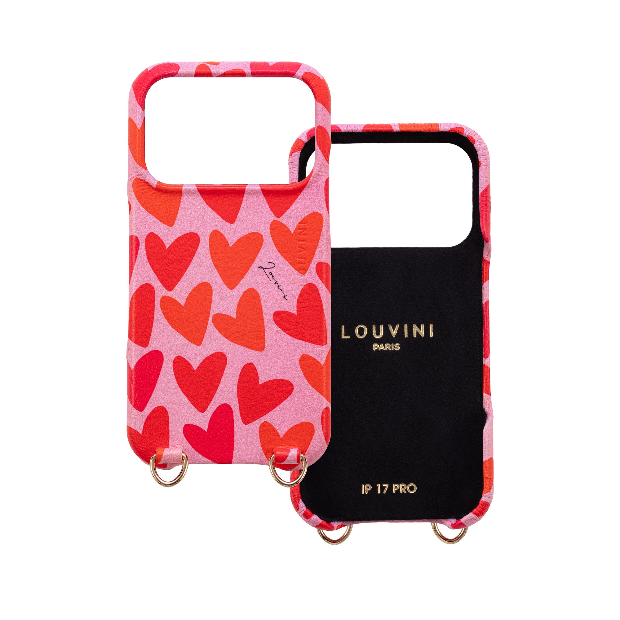 MAX iPhone Leather Case with loops - Hearts