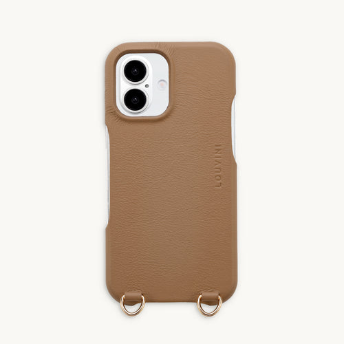 Leather iPhone Case with Loops and MagSafe MAX - CAMEL 