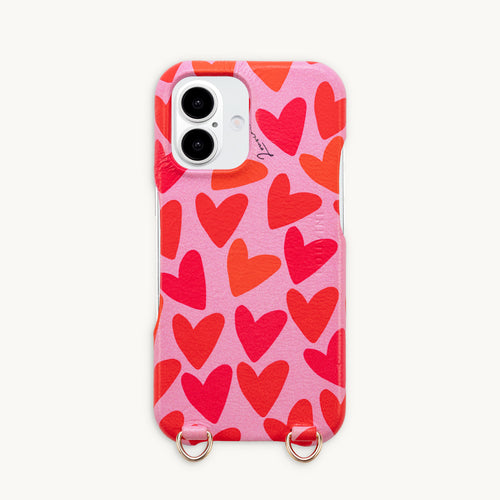 MAX iPhone Leather Case with loops - Hearts