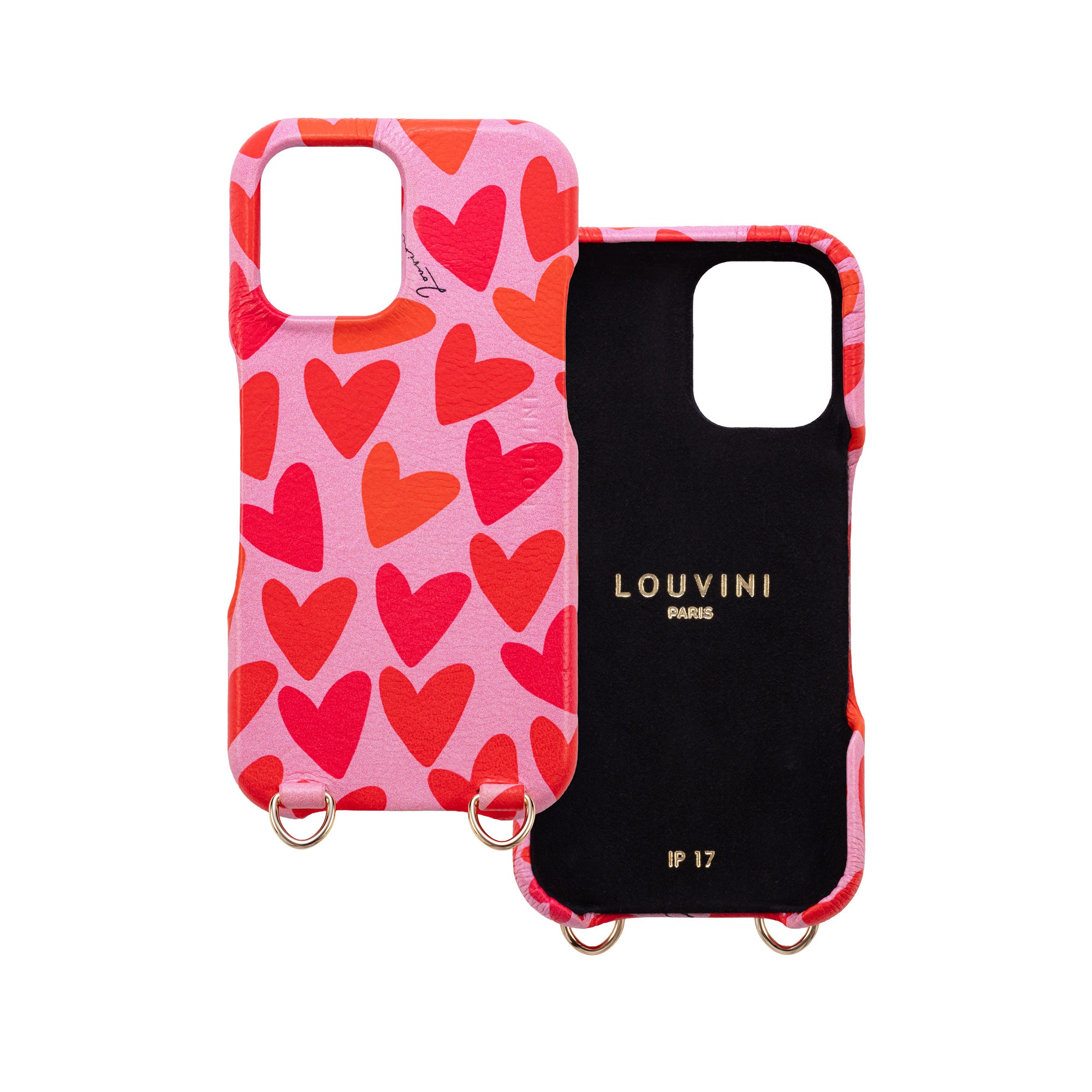 MAX iPhone Leather Case with loops - Hearts