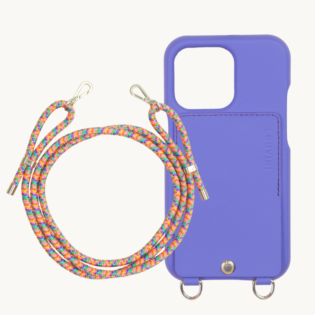 LOU Purple Leather Case & TESSA Neon Cord