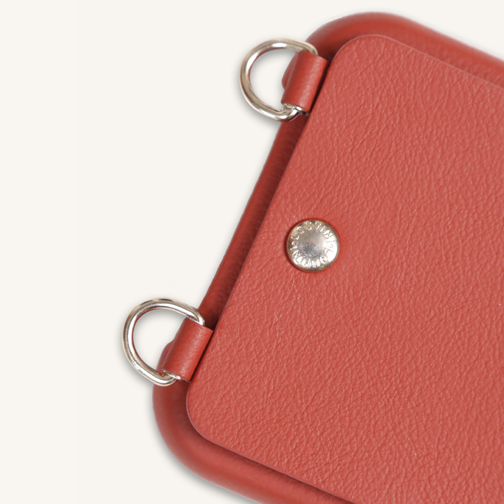 LEATHER IPHONE CASE WITH WALLET AND LOOPS LOU x AIRELLES - ORANGE