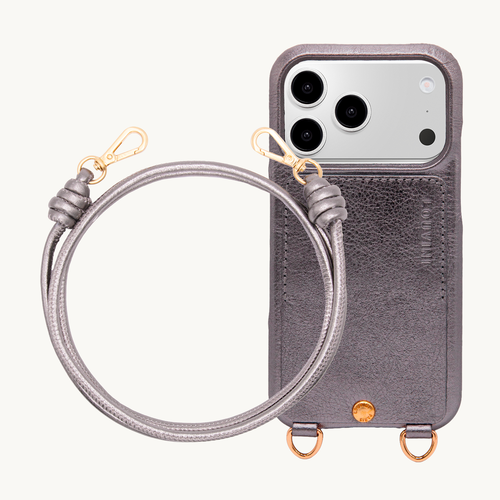 LOU Metallic Charcoal iPhone Case & Cord KATE Charcoal