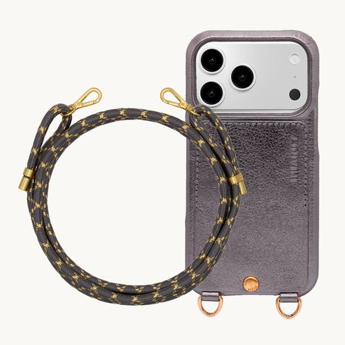 Lou Anthracite Case & Tessa Grey-Gold Cord