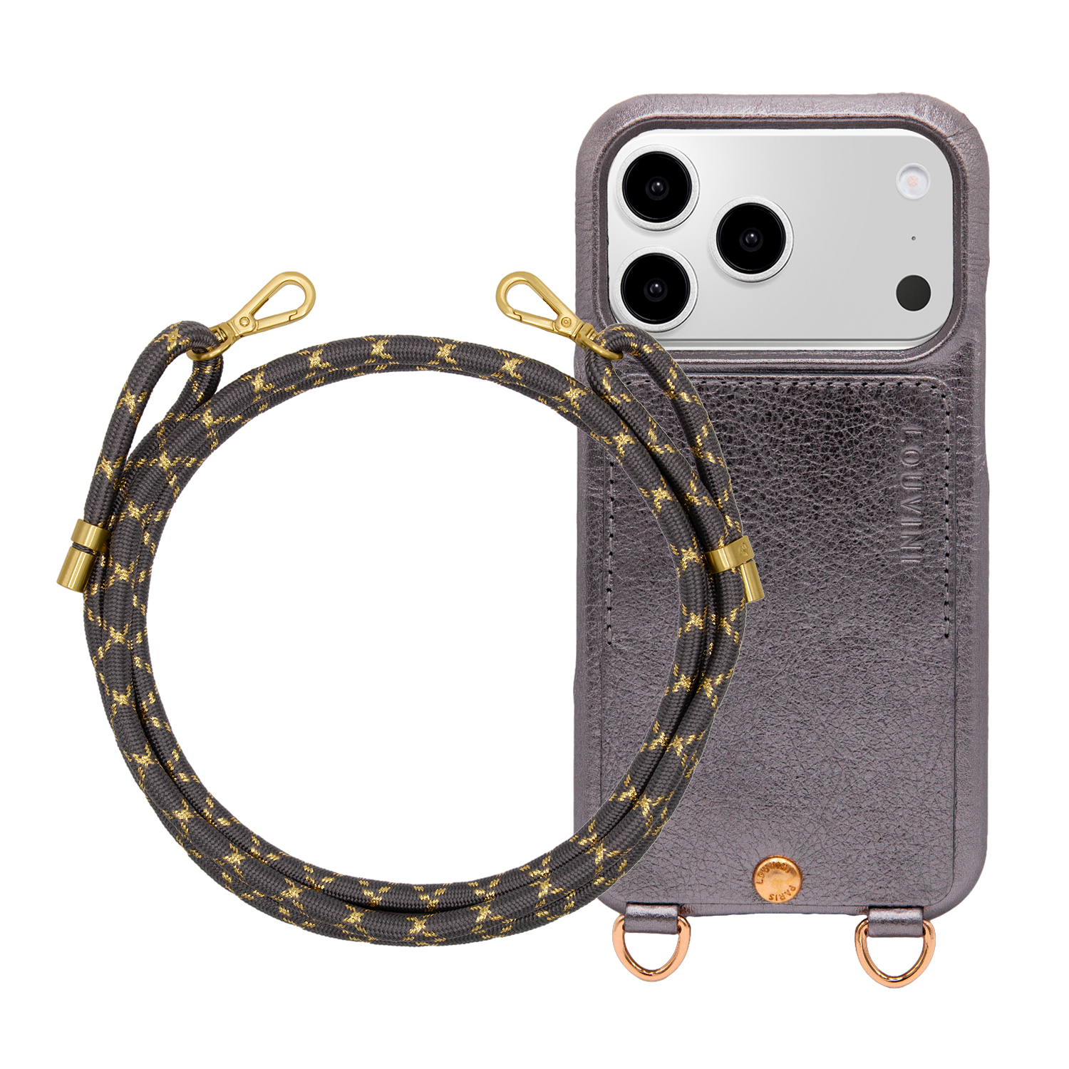 Lou Anthracite Case & Tessa Grey-Gold Cord