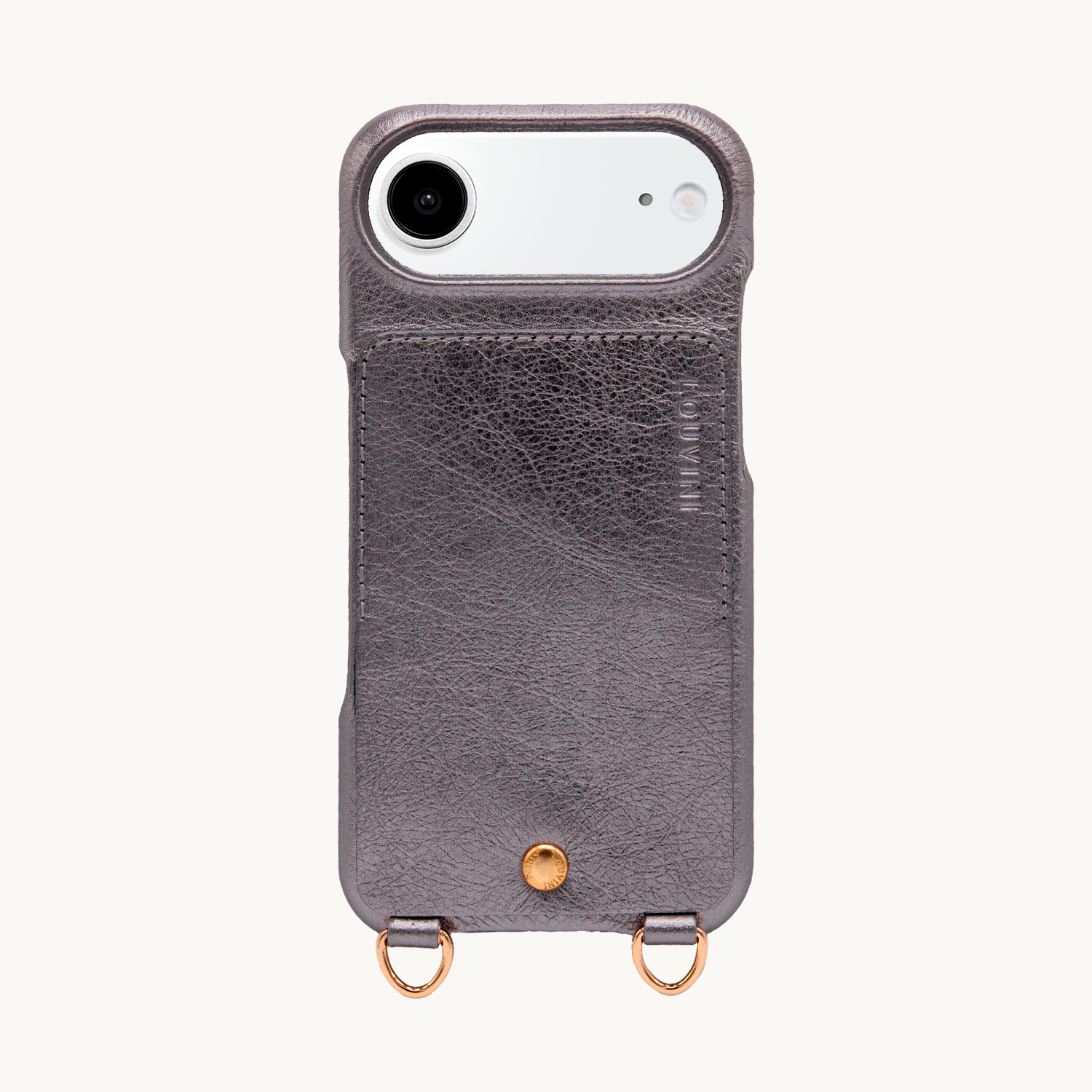 iPhone Leather Case with LOU - METALLIC ANTHRACITE