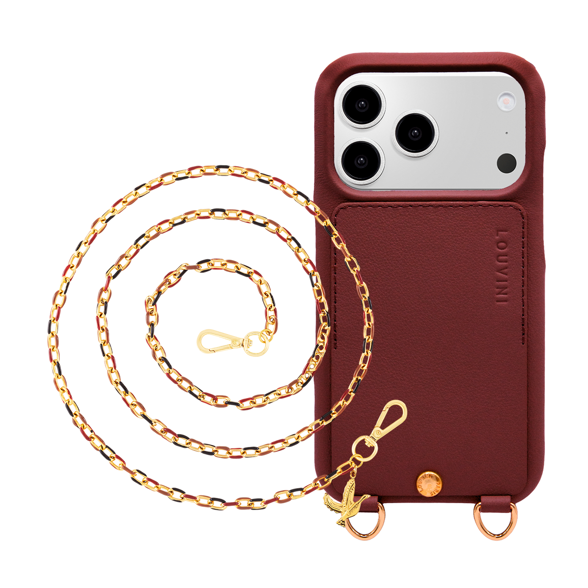 LOU Burgundy iPhone Case & Chain MIA Burgundy-Black