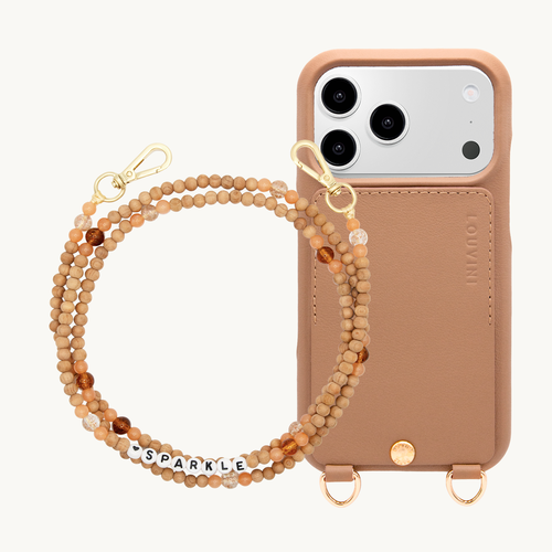 LOU Camel Leather Case & ARIELLE Sparkle Chain