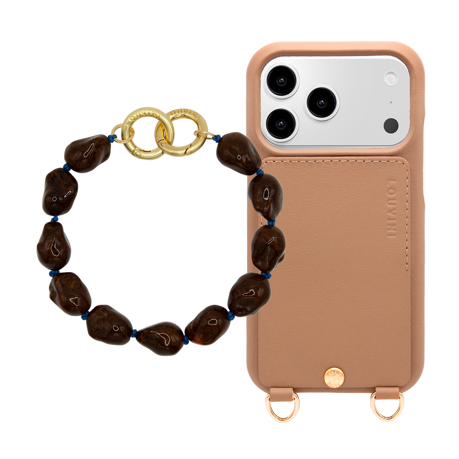 LOU Iphone Case Camel & PETIT ROMY bracelet Brown