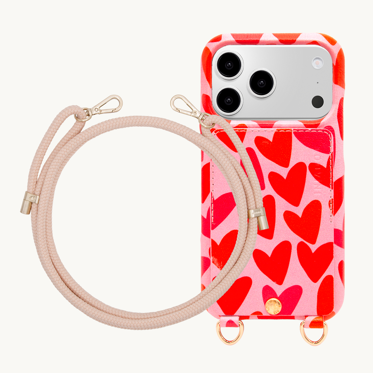 LOU Hearts iPhone Case & Cord TESSA Powder Pink