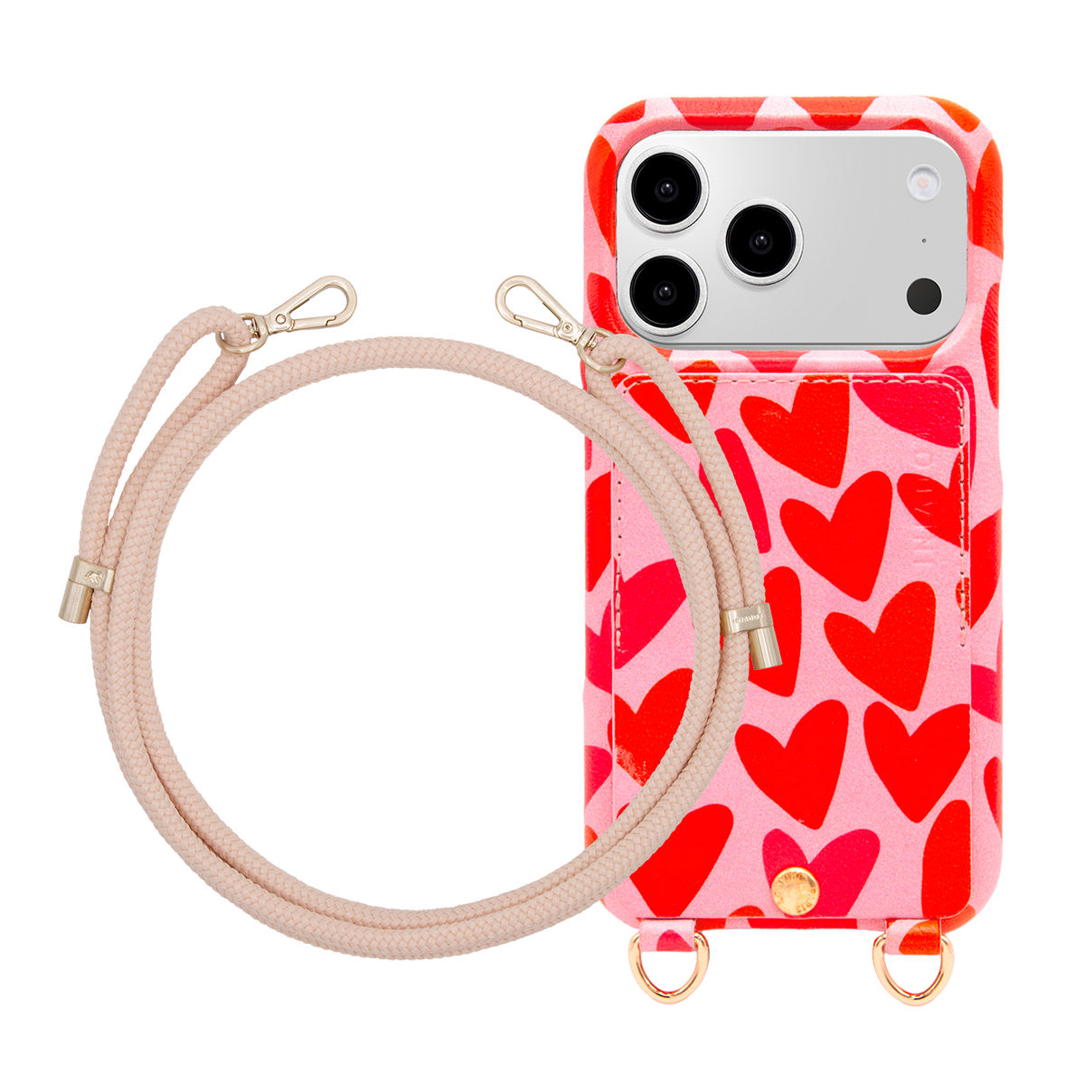 LOU Hearts iPhone Case & Cord TESSA Powder Pink