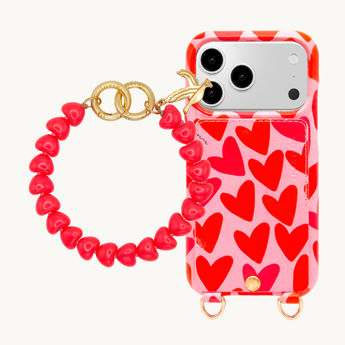 LOU HEART & TINY CUORE Bracelet Coral
