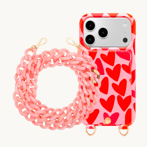 LOU iPhone Case Hearts & ZOE Chain Cherry Blossom