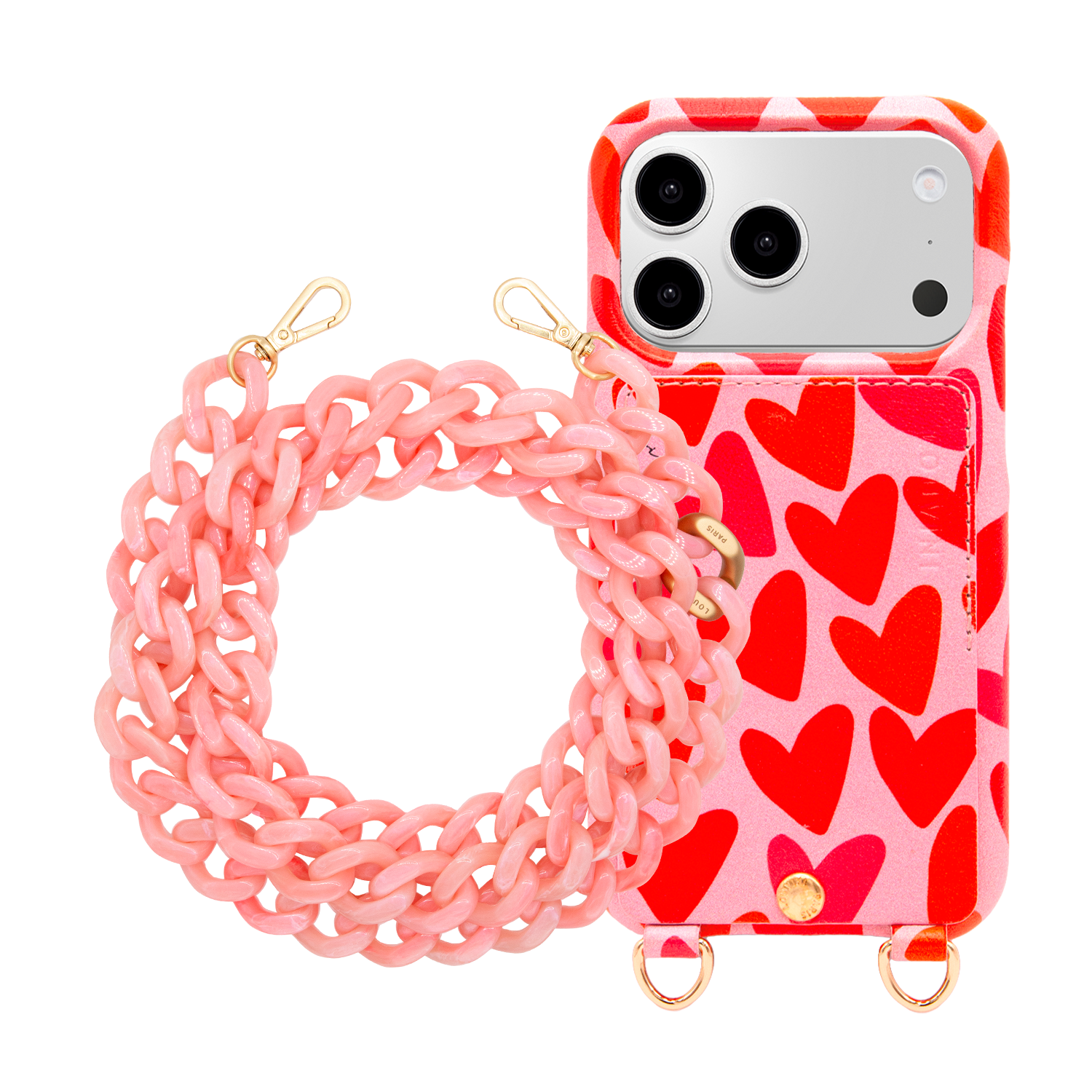 LOU iPhone Case Hearts & ZOE Chain Cherry Blossom