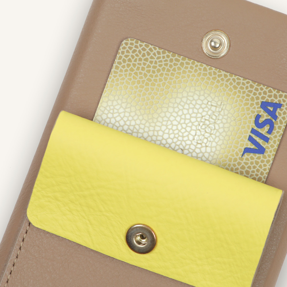 iPhone Leather Case with wallet and loops LOU - Camel