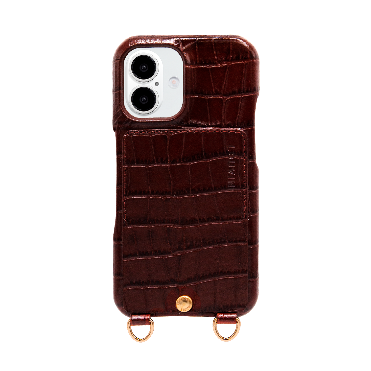 iPhone Leather Case with wallet and loops LOU - Crocodile Brown 