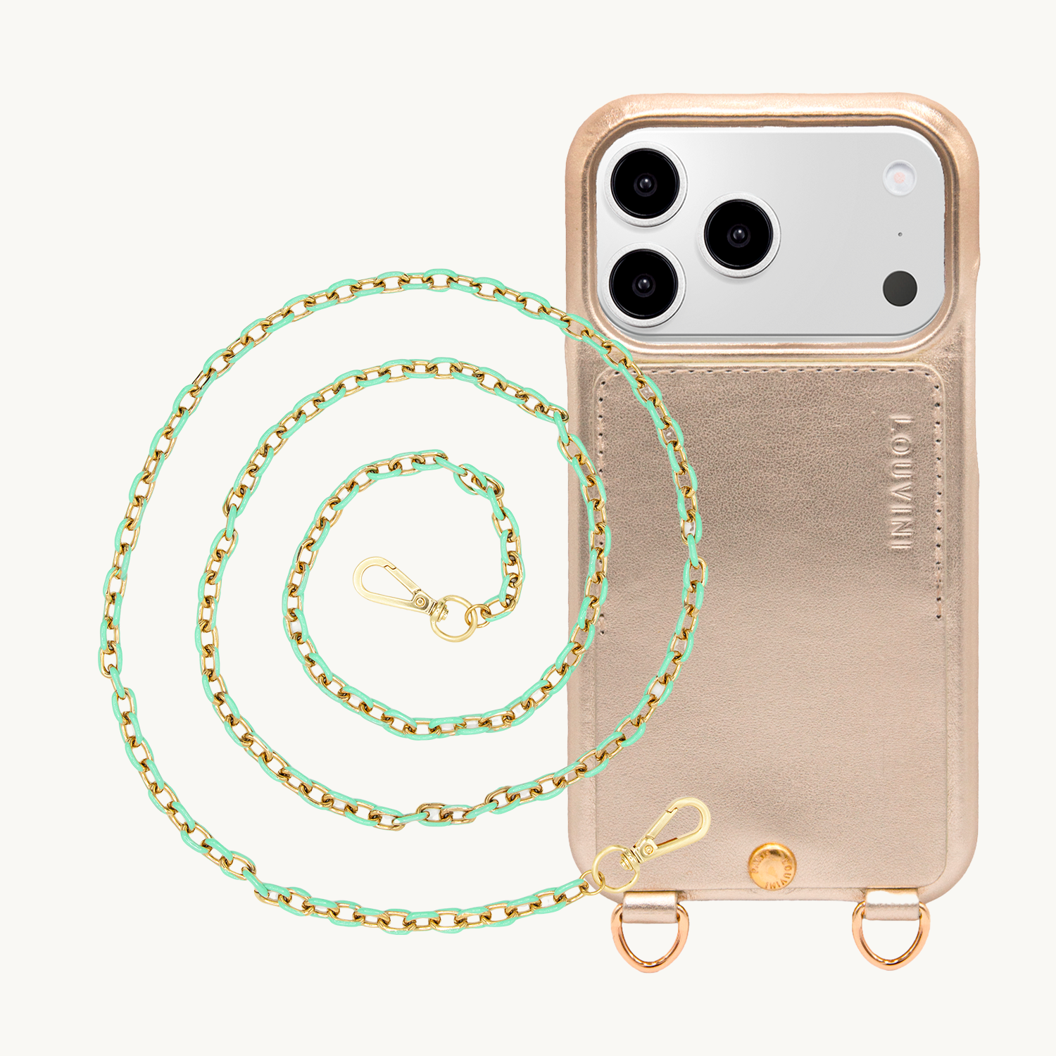 iPhone Case LOU Gold & MIA Chain Mint