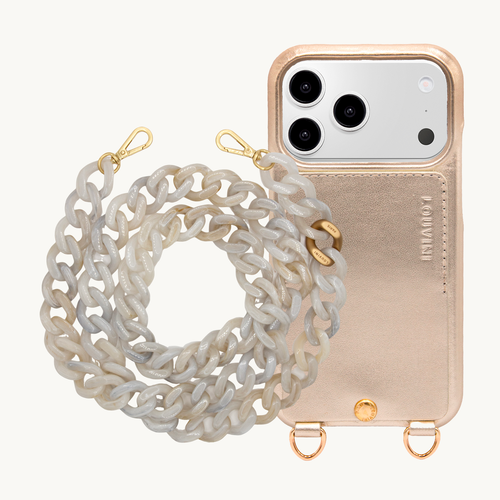 LOU GOLD CASE & ZOE WHITE MARBLE CHAIN
