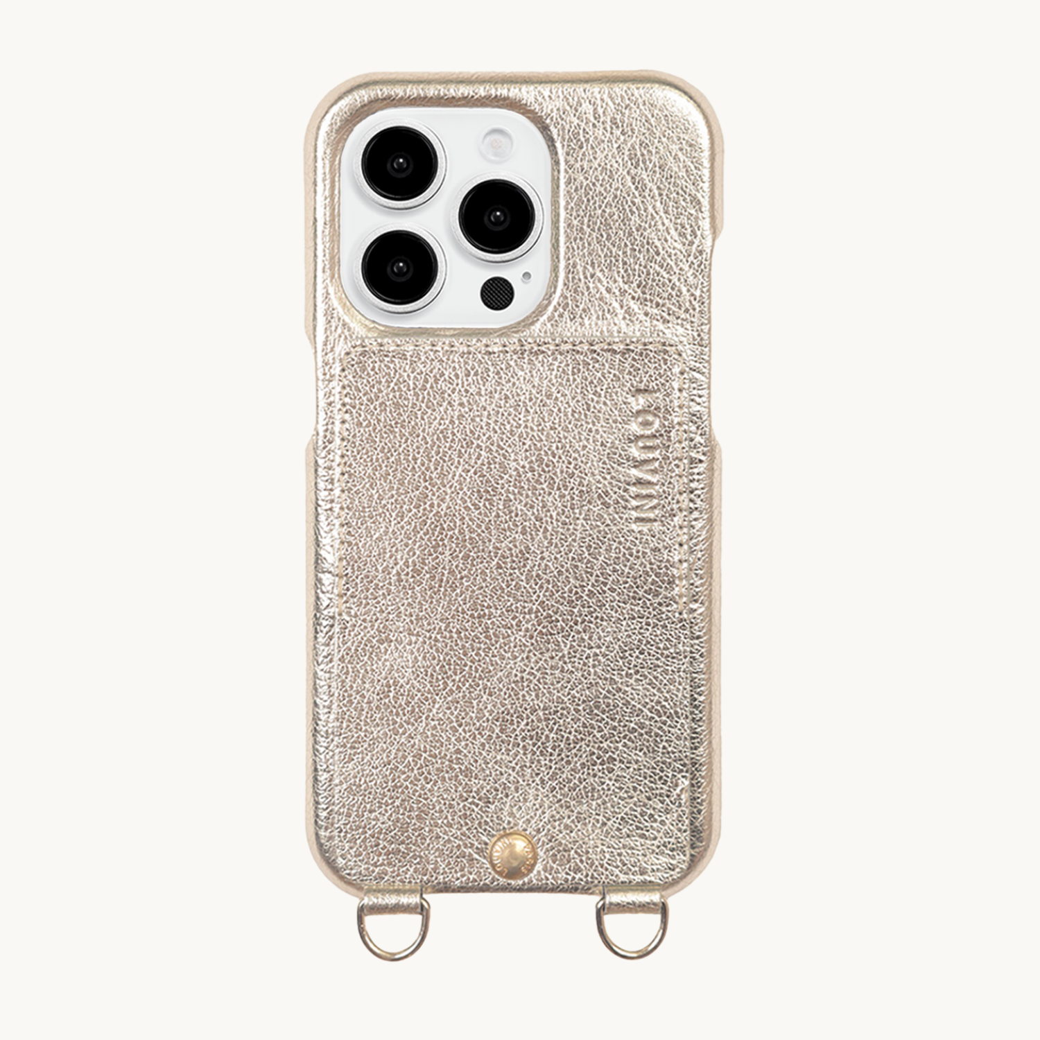  coque de téléphone en cuir doré argenté 