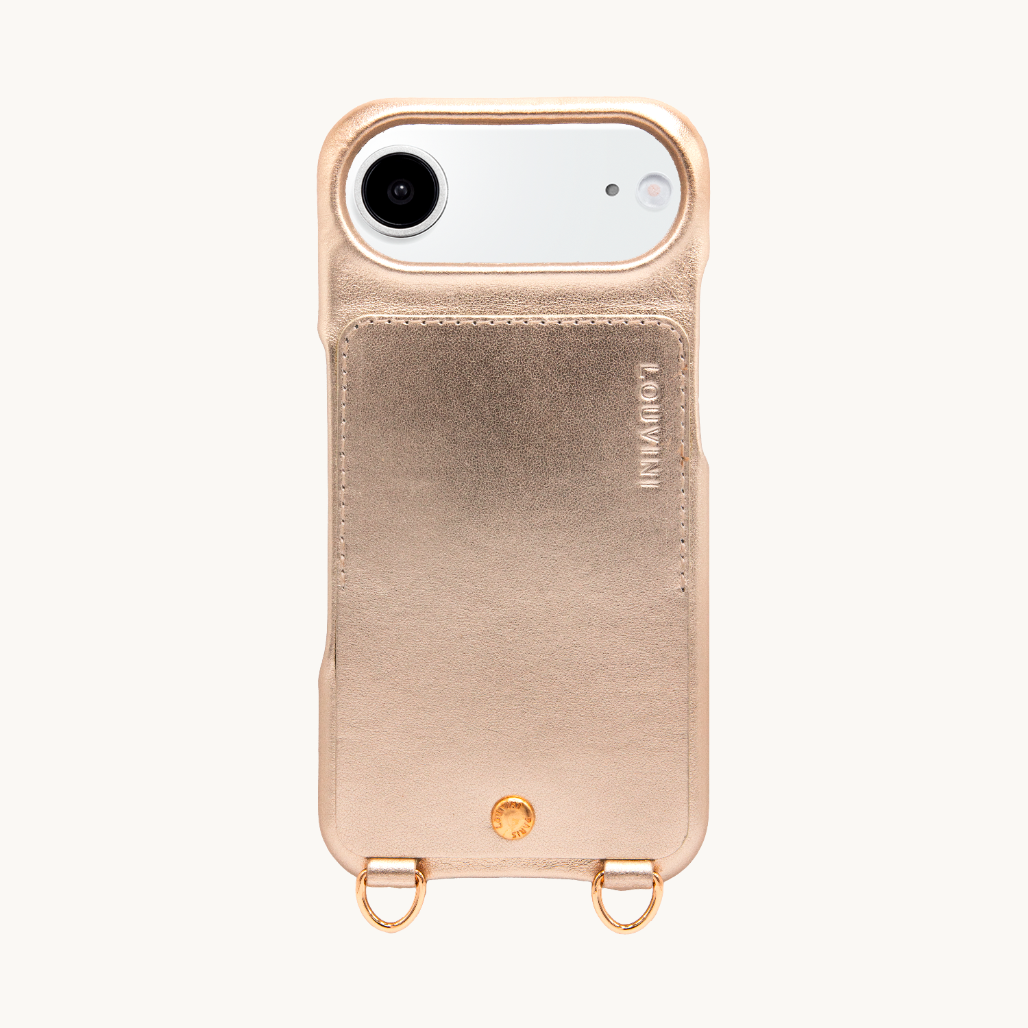 iPhone Leather Case with wallet and loops LOU - METALLIC GOLD-SILVER