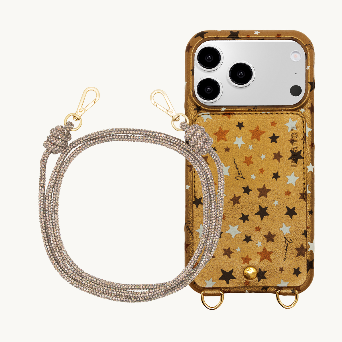 LOU Gold Stars iPhone Case & Cord KIM Gold