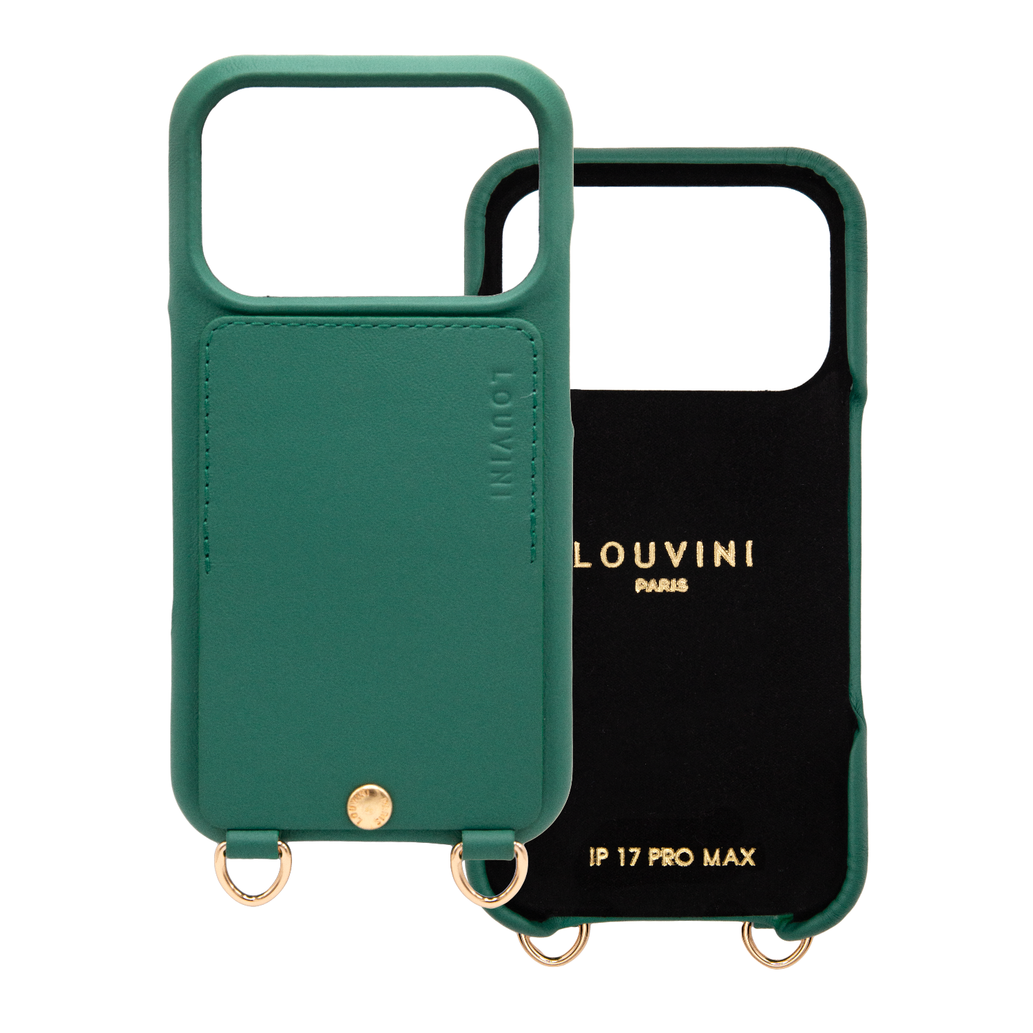 iPhone Leather Case with wallet and loops LOU - Emerald 