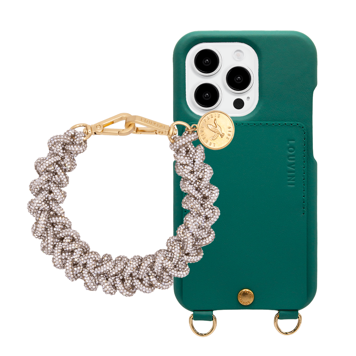 ensemble coque iPhone avec étui en cuir et bracelet de téléphone