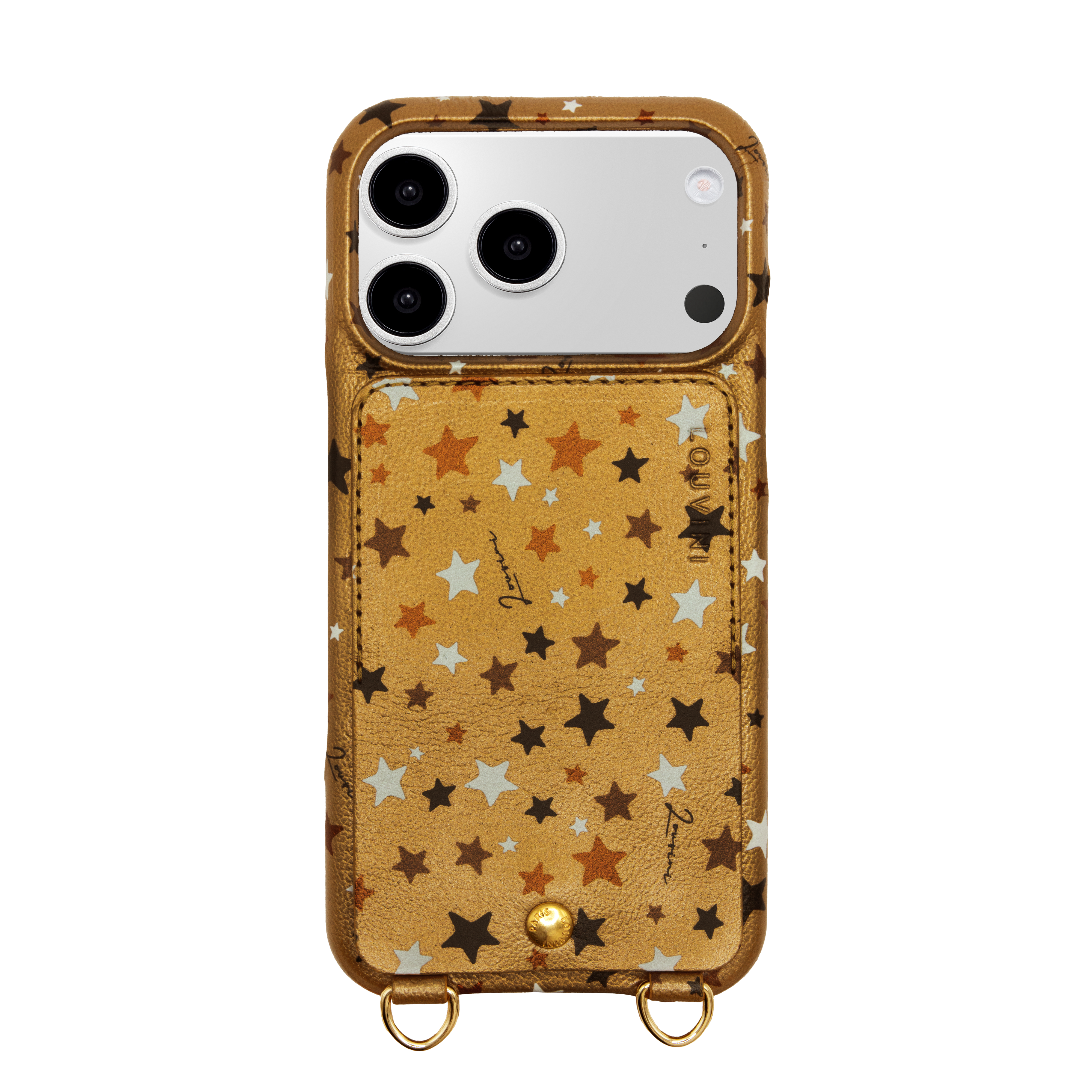 LOUVINI PARIS LOU LEOPARD iPhone16 ケース iPhone Leather Case with wallet and loops LOU - LEOPARD