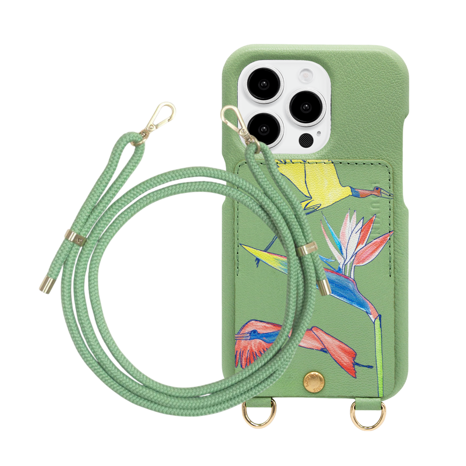 ensemble coque iPhone avec étui en cuir et cordon de téléphone