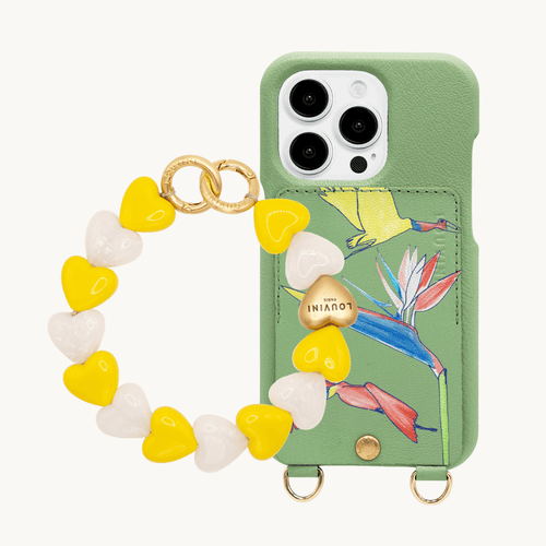 iPhone Case LOU x FILIPE JARDIM Khaki & PETIT CUORE Yellow White Bracelet