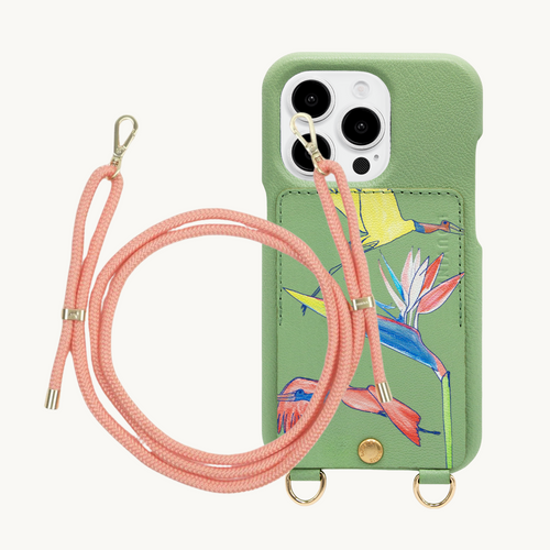ensemble coque iPhone avec étui en cuir et cordon de téléphone