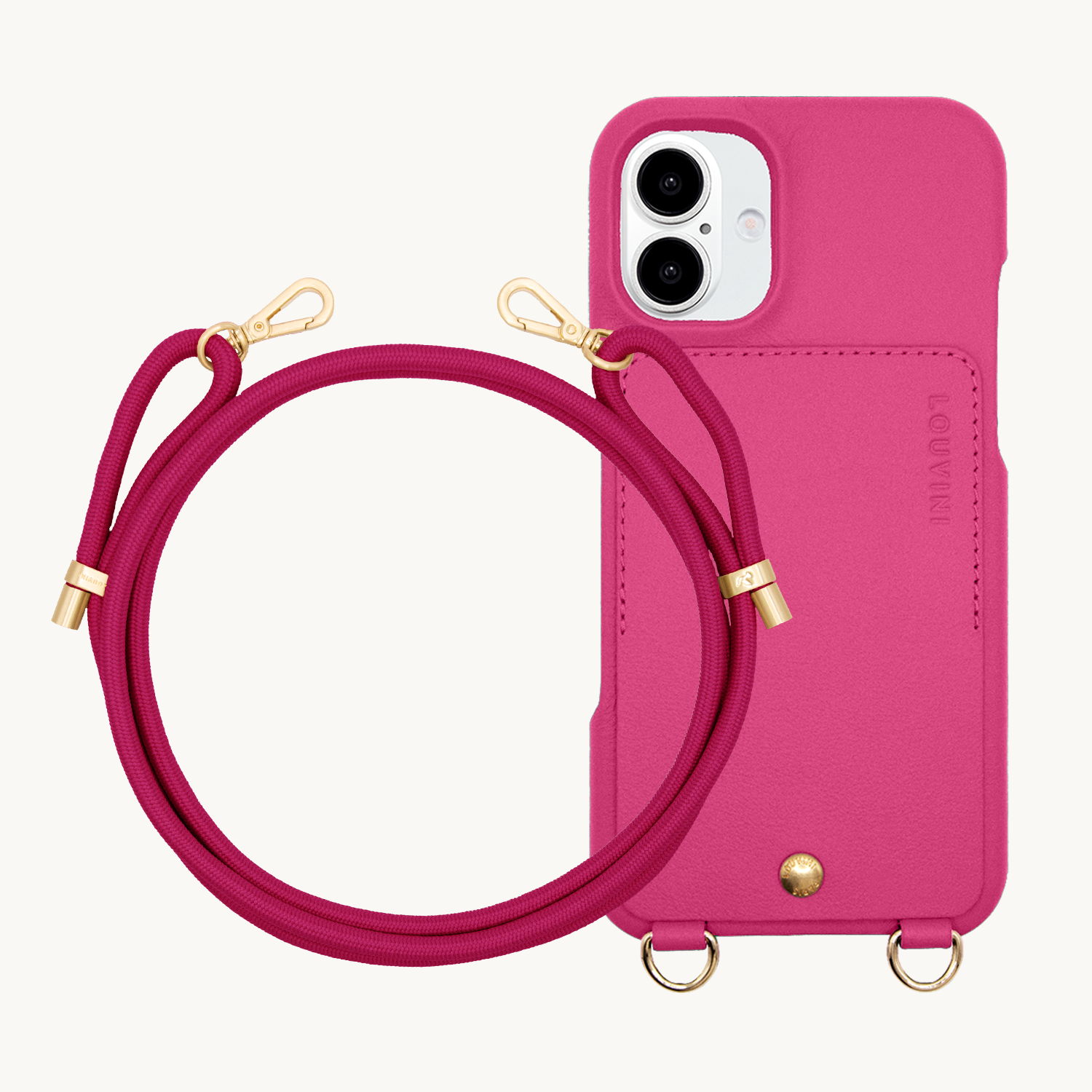 LOU Fuchsia Leather Case & TESSA Fuchsia Cord