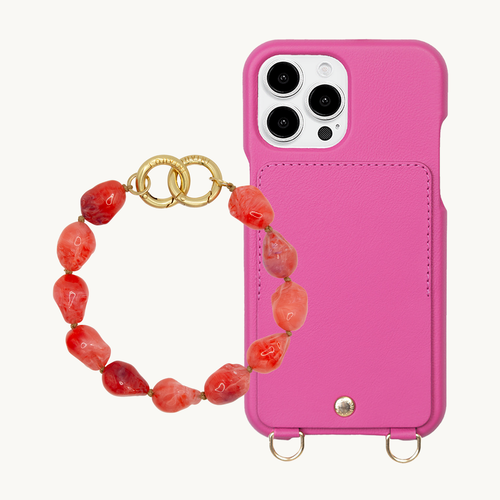 LOU Fuchsia iPhone Case & PETIT ROMY Coral bracelet