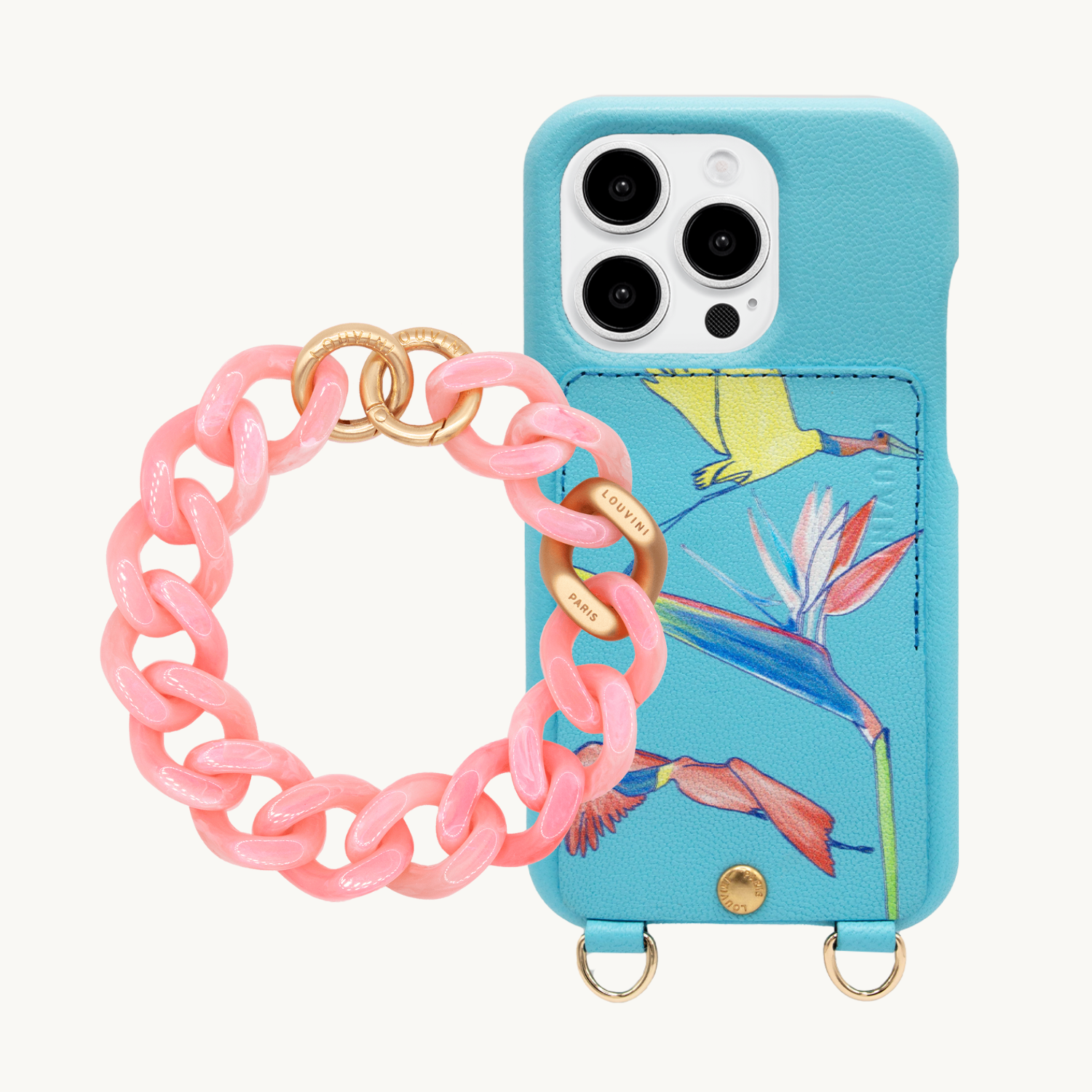 ensemble coque iPhone avec étui en cuir et bracelet de téléphone