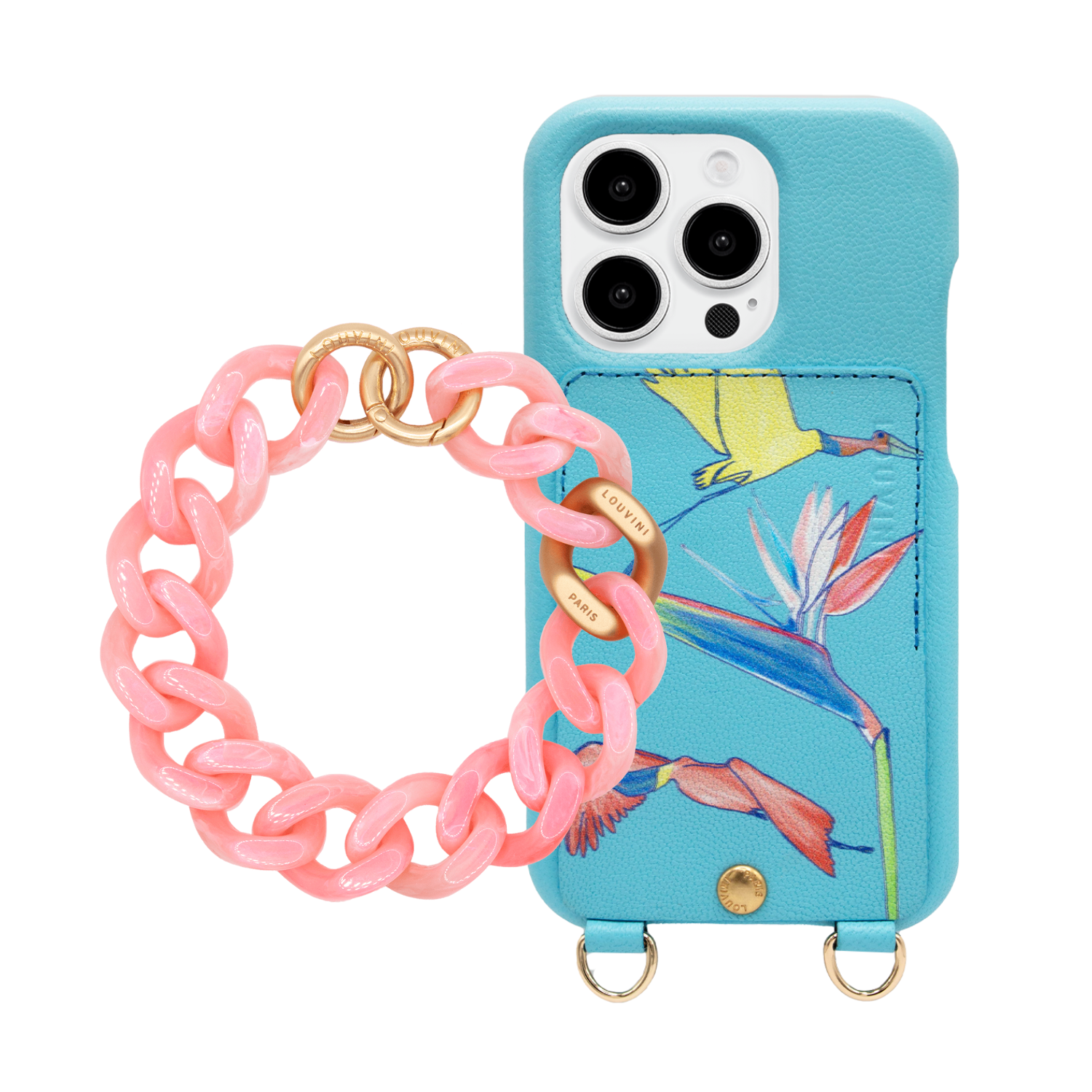 ensemble coque iPhone avec étui en cuir et bracelet de téléphone