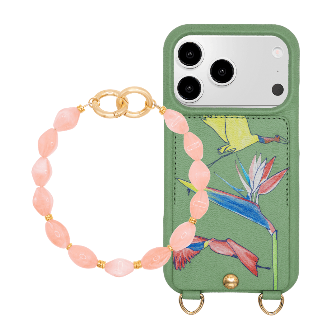 iPhone Case LOU x FILIPE JARDIM Khaki & PETIT RITA Coral Bracelet