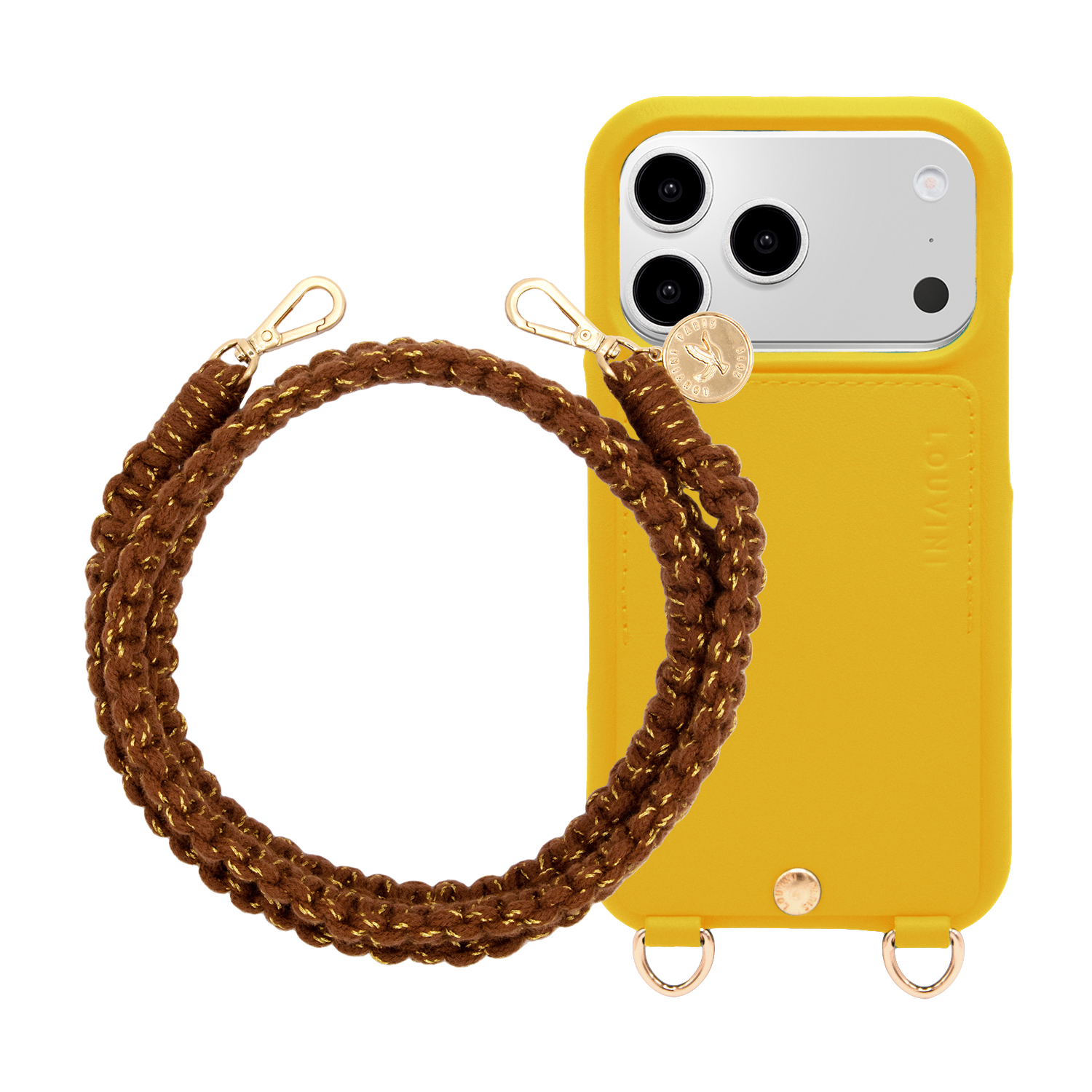LOU iPhone Case Yellow & PALMA Cord Brown
