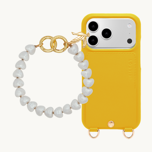 LOU Yellow iPhone Case & TINY CUORE Bracelet - White Pearl