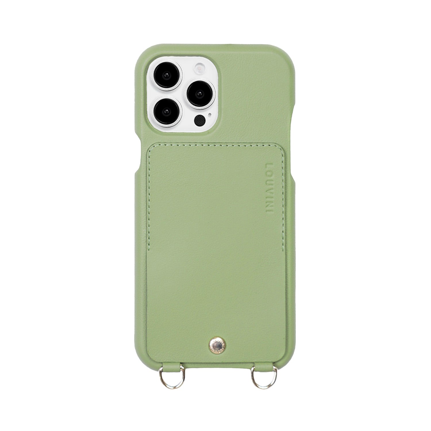 LEATHER IPHONE CASE WITH WALLET AND LOOPS LOU - KHAKI