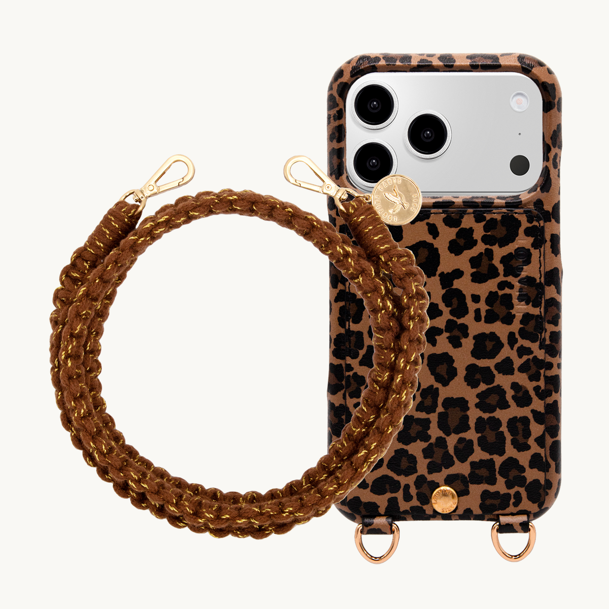 LOU Leopard iPhone Case & Cord PALMA Brown