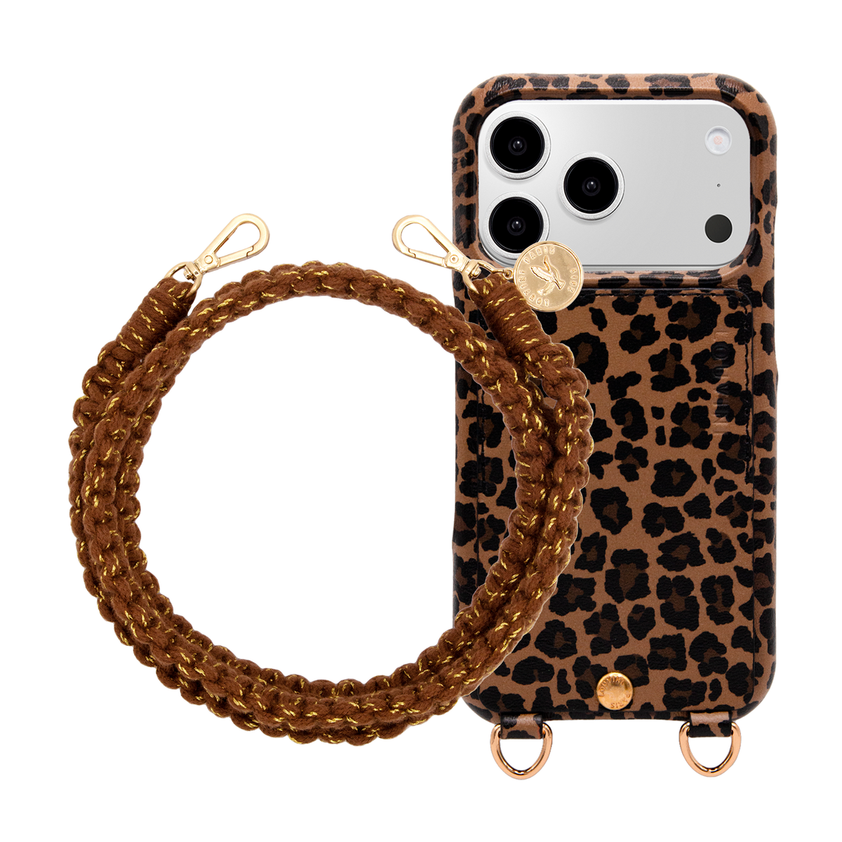 LOU Leopard iPhone Case & Cord PALMA Brown