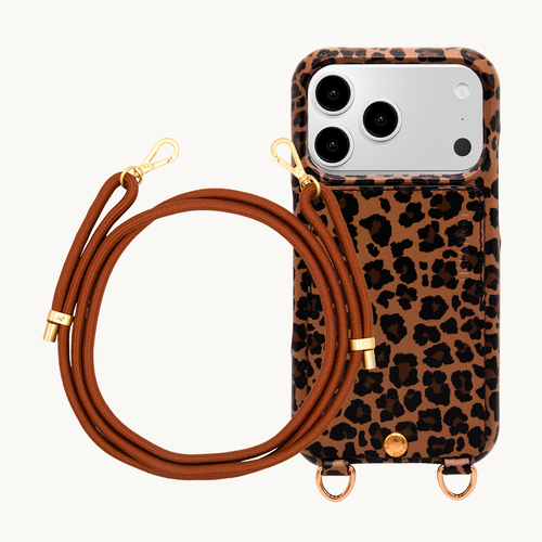 LOU LEOPARD LEATHER CASE & TESSA BROWN CORD