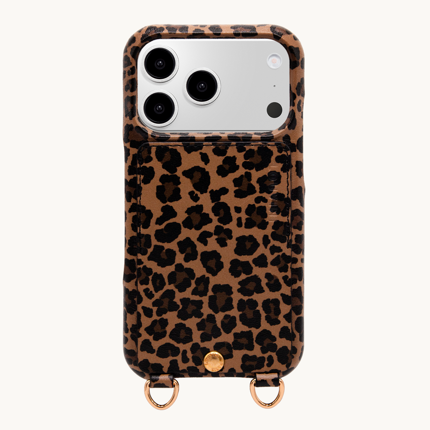 iPhone Leather Case with wallet and loops LOU - LEOPARD