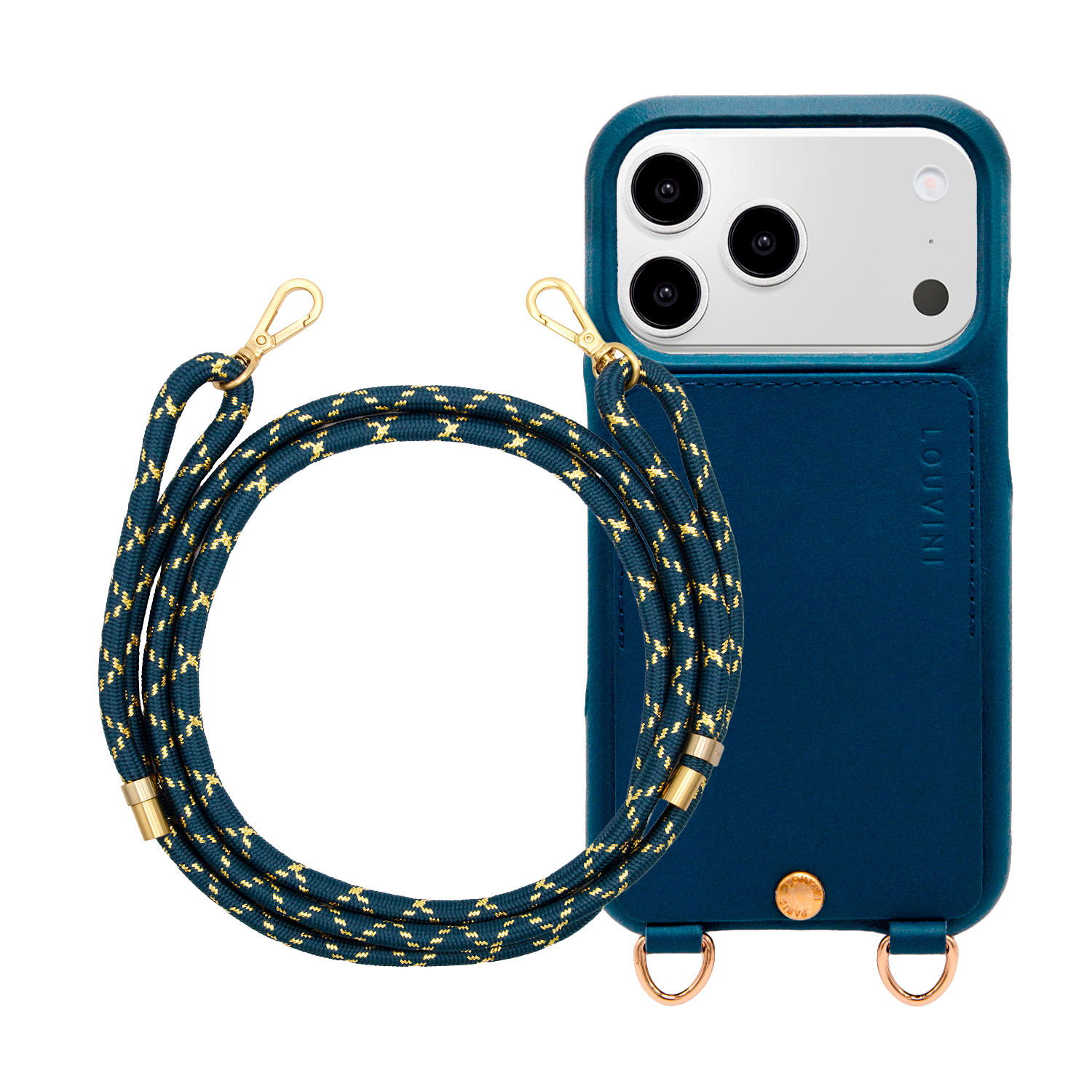 iPhone Case LOU Navy & TESSA Navy-Gold Strap